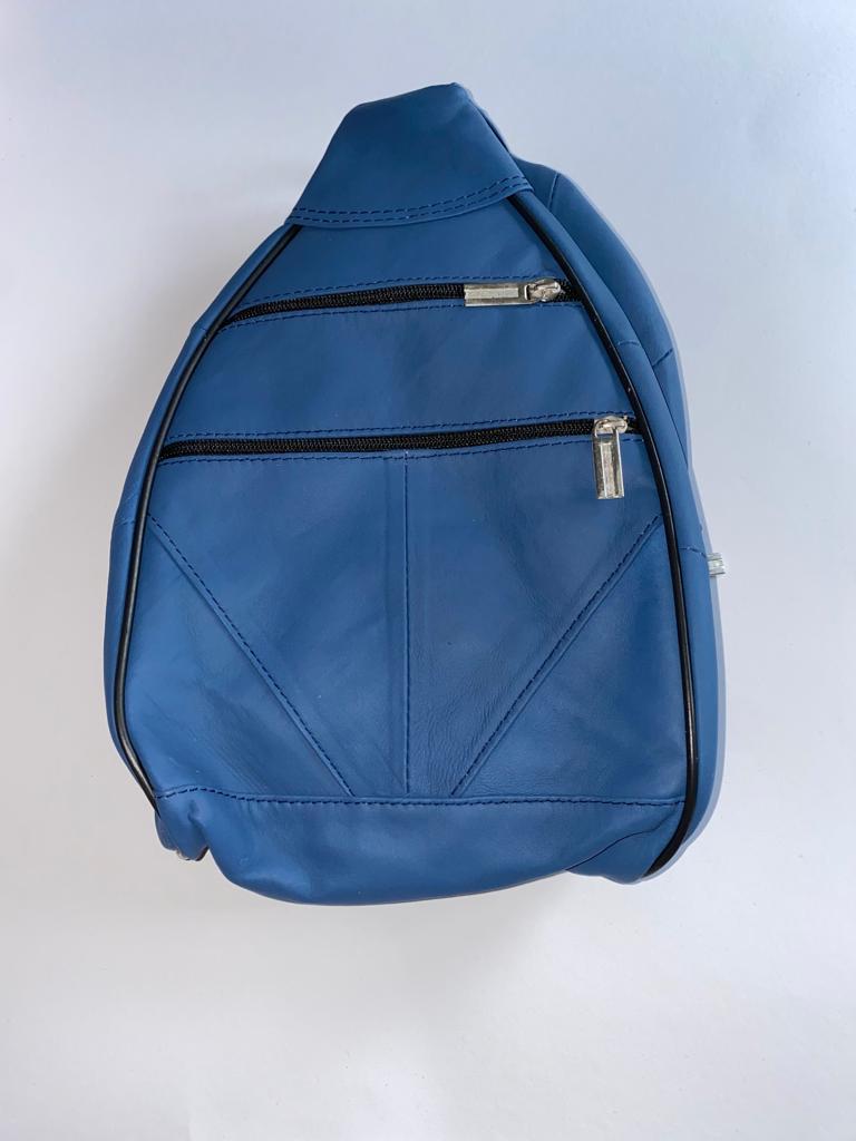 2- in- 1 Lammleder Tasche Blau